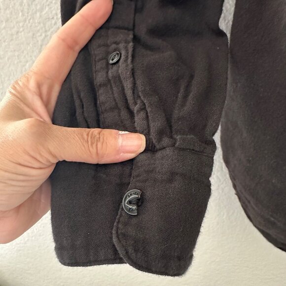 Buck Mason Button Up Shirt Double Weave Vintage Minimalist Black Sz S - Picture 7 of 10